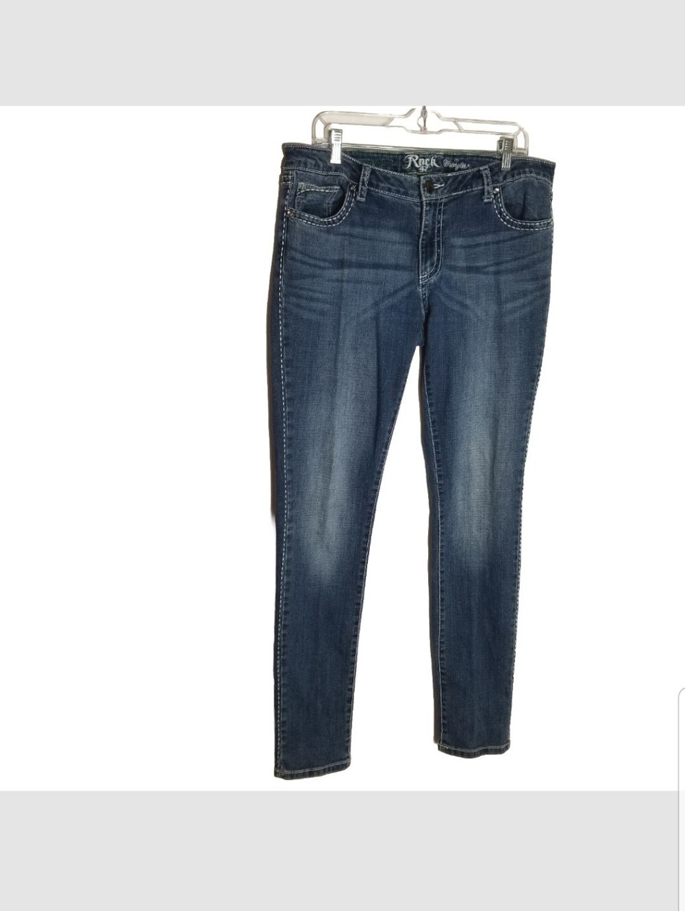 Rock 47 Wrangler Jeans Women's 31x33 Actual 34x33 Ultra Low Rise Embellished